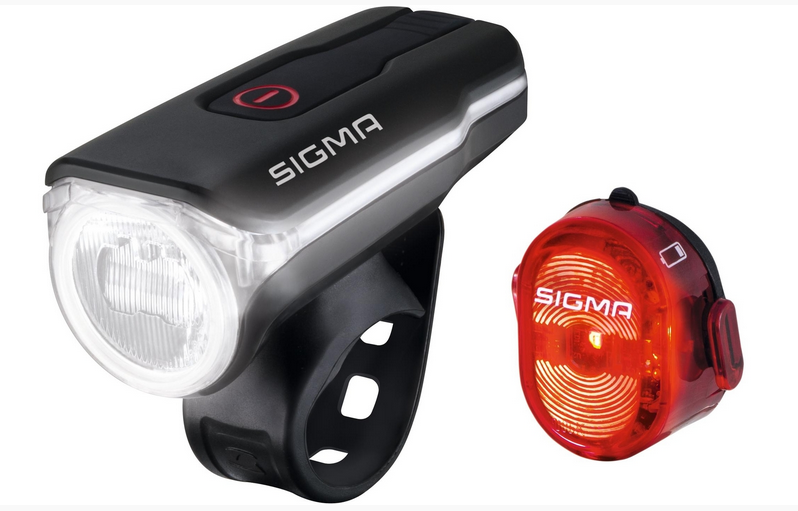 SIGMA SPORT Akku-LED-Leuchten-Set "Aura 60 / Nugget II"